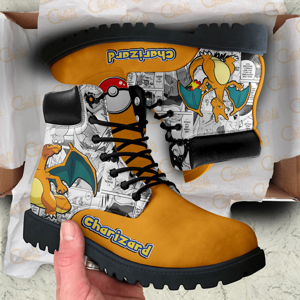 Pokemon Charizard Boots Manga Anime Custom Shoes