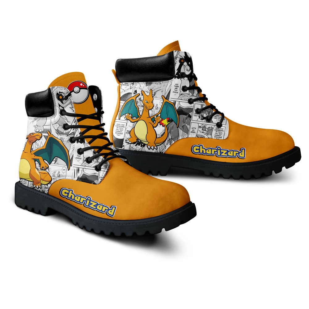 Pokemon Charizard Boots Manga Anime Custom Shoes