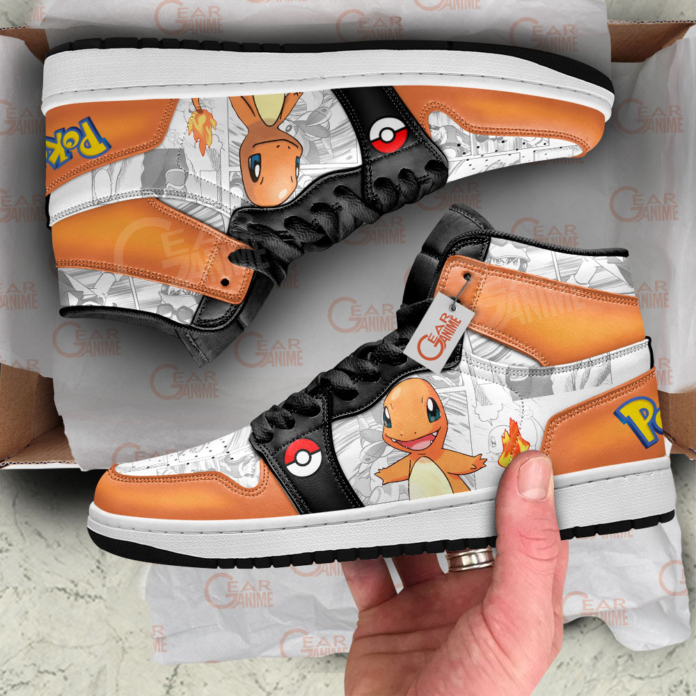 Pokemon Charmander Manga Anime Shoes, Air Jordan Hightop