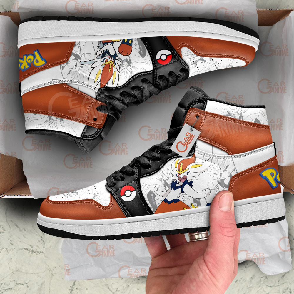 Pokemon Cinderace Manga Anime Shoes, Air Jordan Hightop