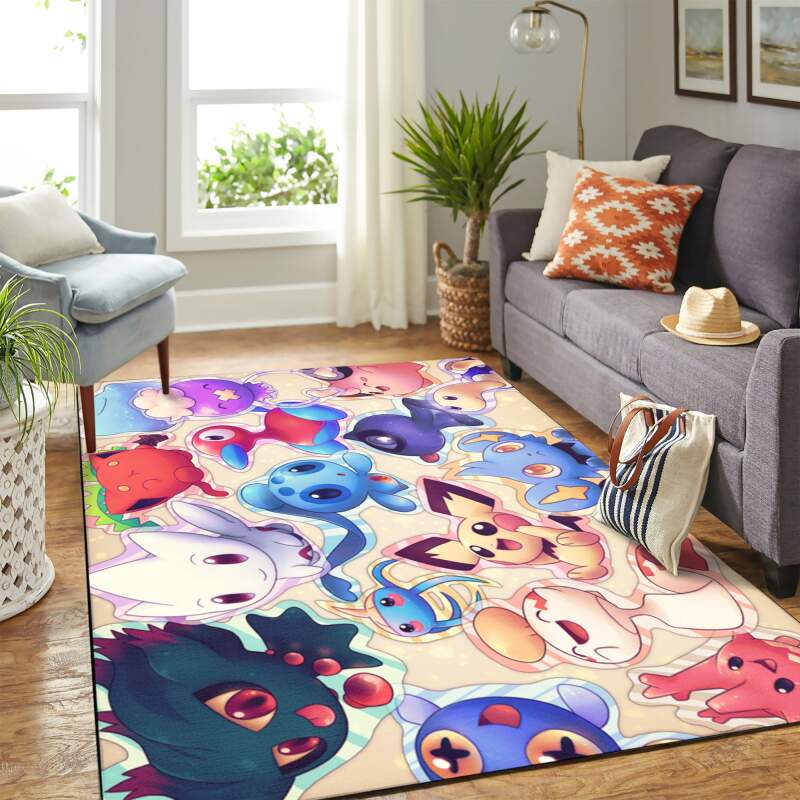 Pokemon Cute Chibi Carpet Floor Area Rectangle Rug