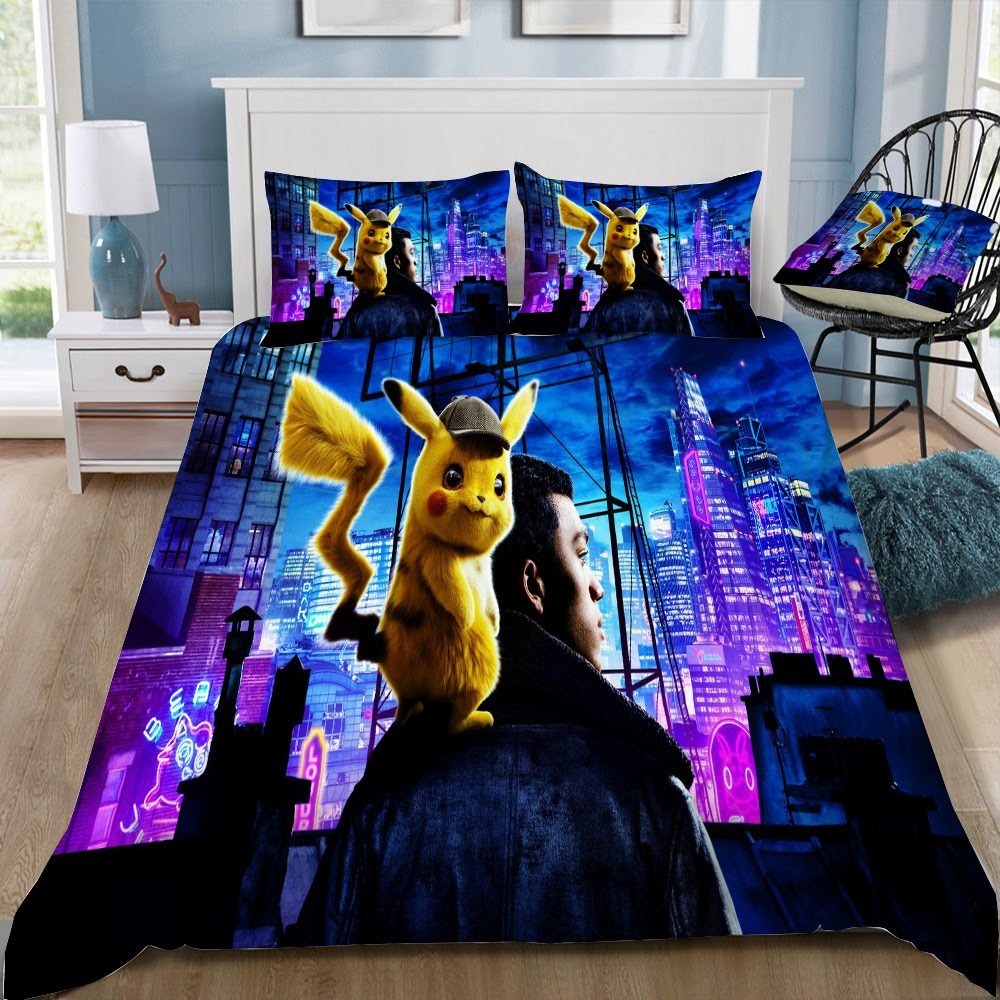 Pokemon Detective Pikachu 13 3D Customized Duvet Cover Bedding Set