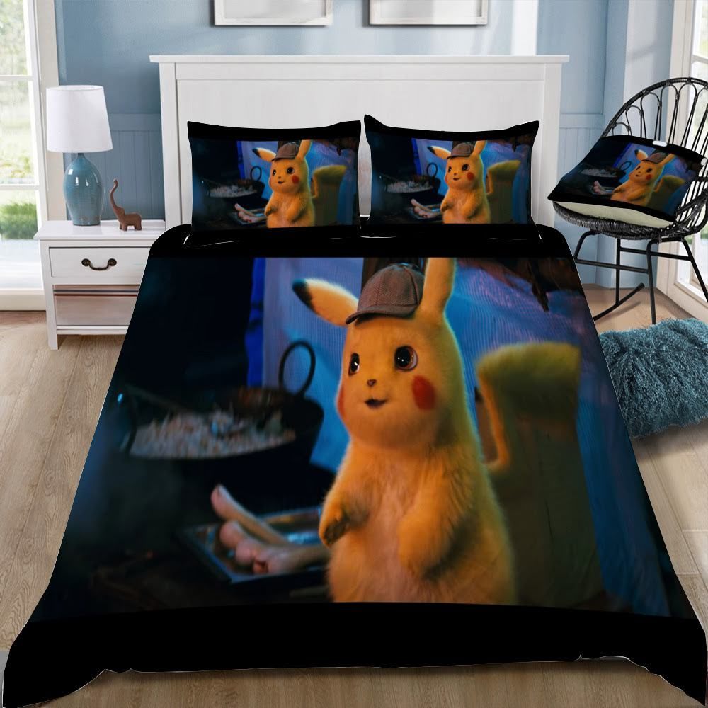 Pokemon Detective Pikachu 3D Customized Duvet Cover Bedding Set