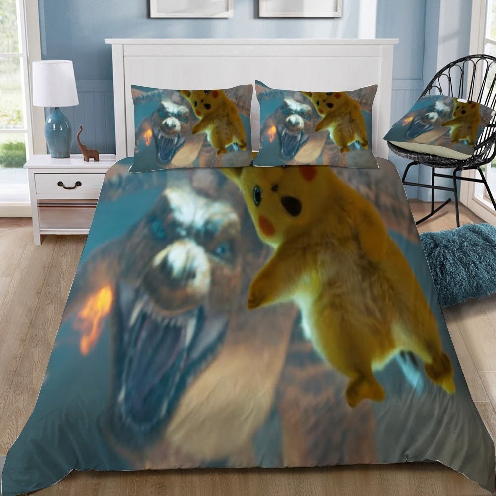 Pokemon Detective Pikachu 70 3D Customized Duvet Cover Bedding Set