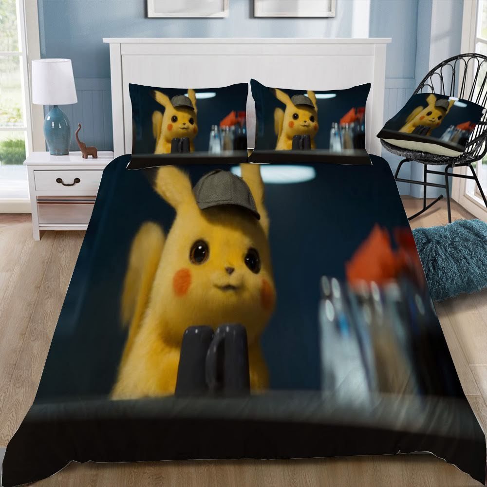Pokemon Detective Pikachu 73 3D Customized Duvet Cover Bedding Set
