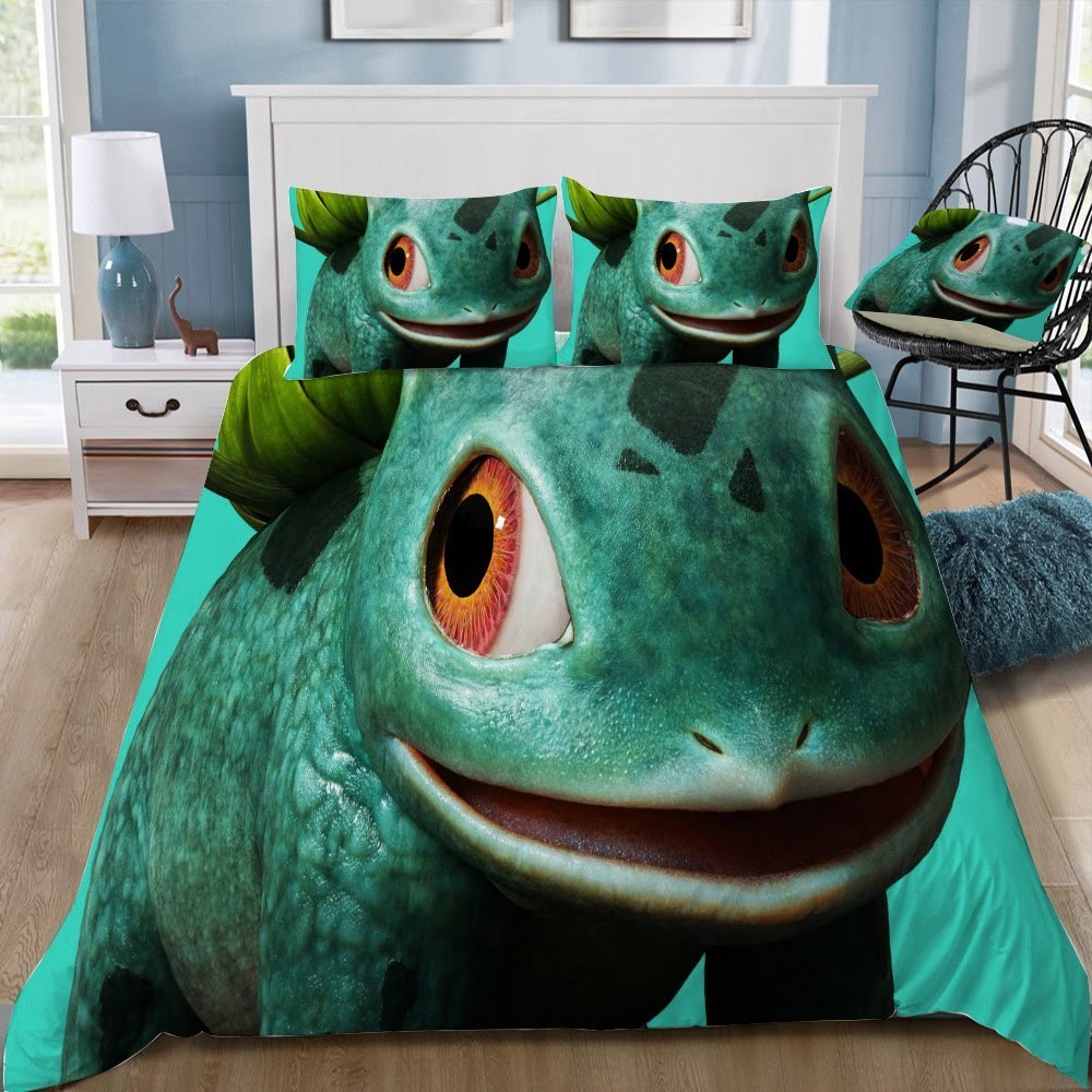 Pokemon Detective Pikachu Bulbasaur 3D Customized Duvet Cover Bedding Set