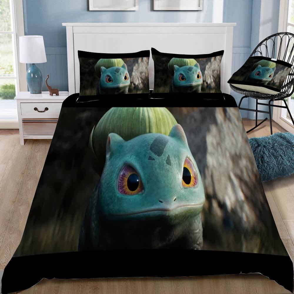 Pokemon Detective Pikachu Bulbasaur 3D Customized Duvet Cover Bedding Set