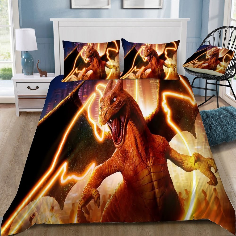 Pokemon Detective Pikachu Charizard 3D Customized Duvet Cover Bedding Set