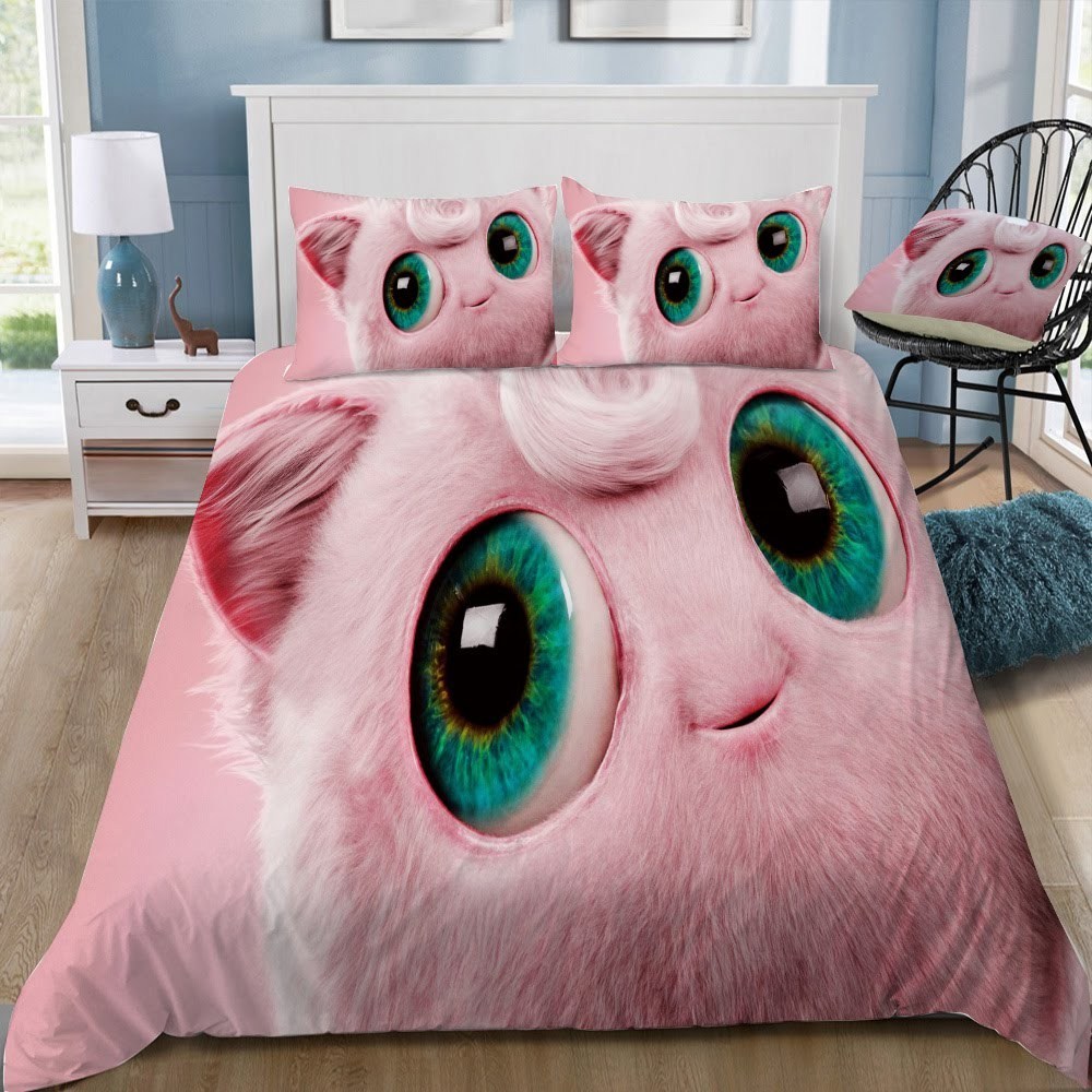 Pokemon Detective Pikachu Jigglypuff 3D Customized Duvet Cover Bedding Set