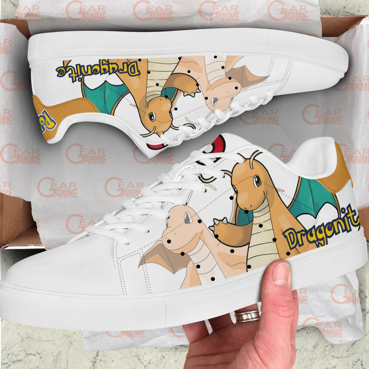 Pokemon Dragonite Skate Sneakers Custom Anime Shoes