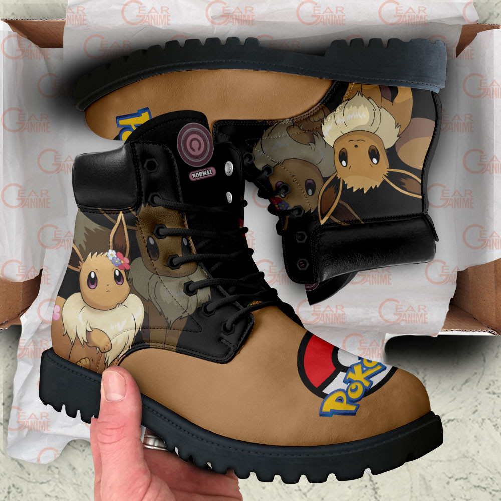 Pokemon Eevee Boots Anime Custom Shoes