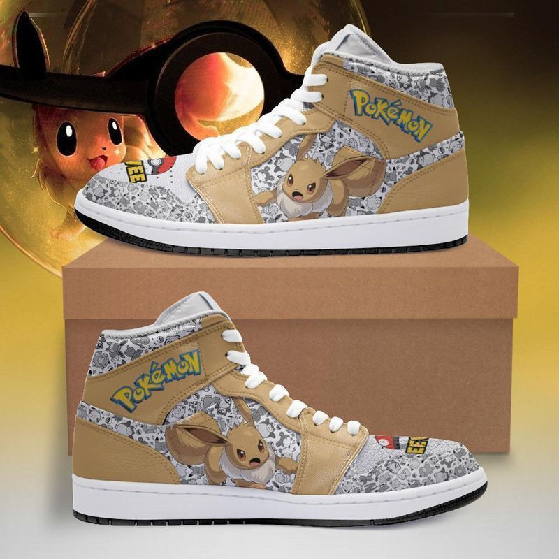 Pokemon Eevee High Top Air Jordan Sneaker, Air Jordan Hightop