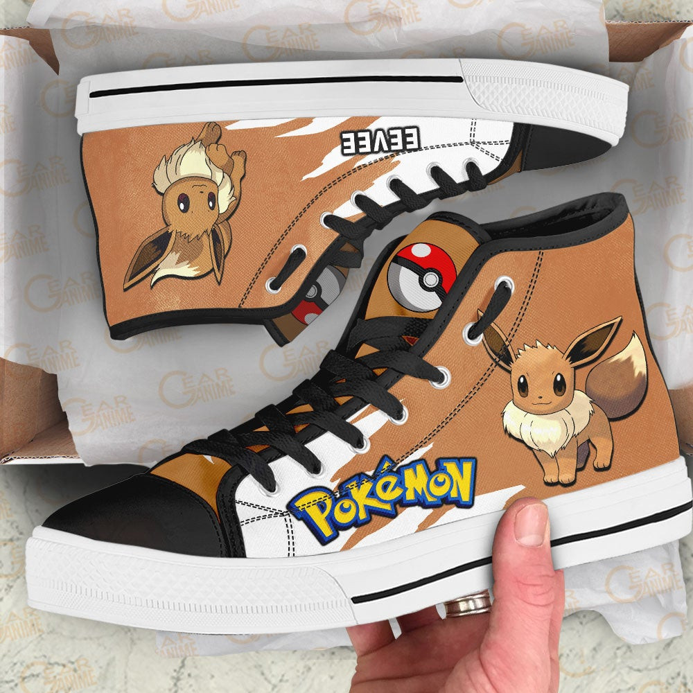 Pokemon Eevee High Top Shoes Custom Anime Sneakers