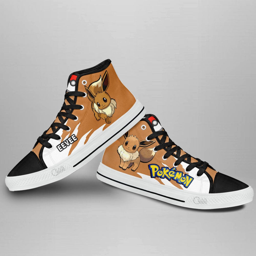 Pokemon Eevee High Top Shoes Custom Anime Sneakers