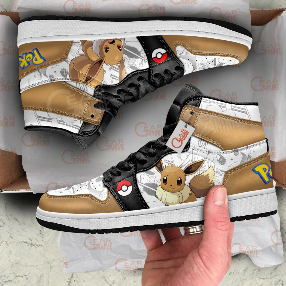 Pokemon Eevee Manga Anime Shoes, Air Jordan Hightop