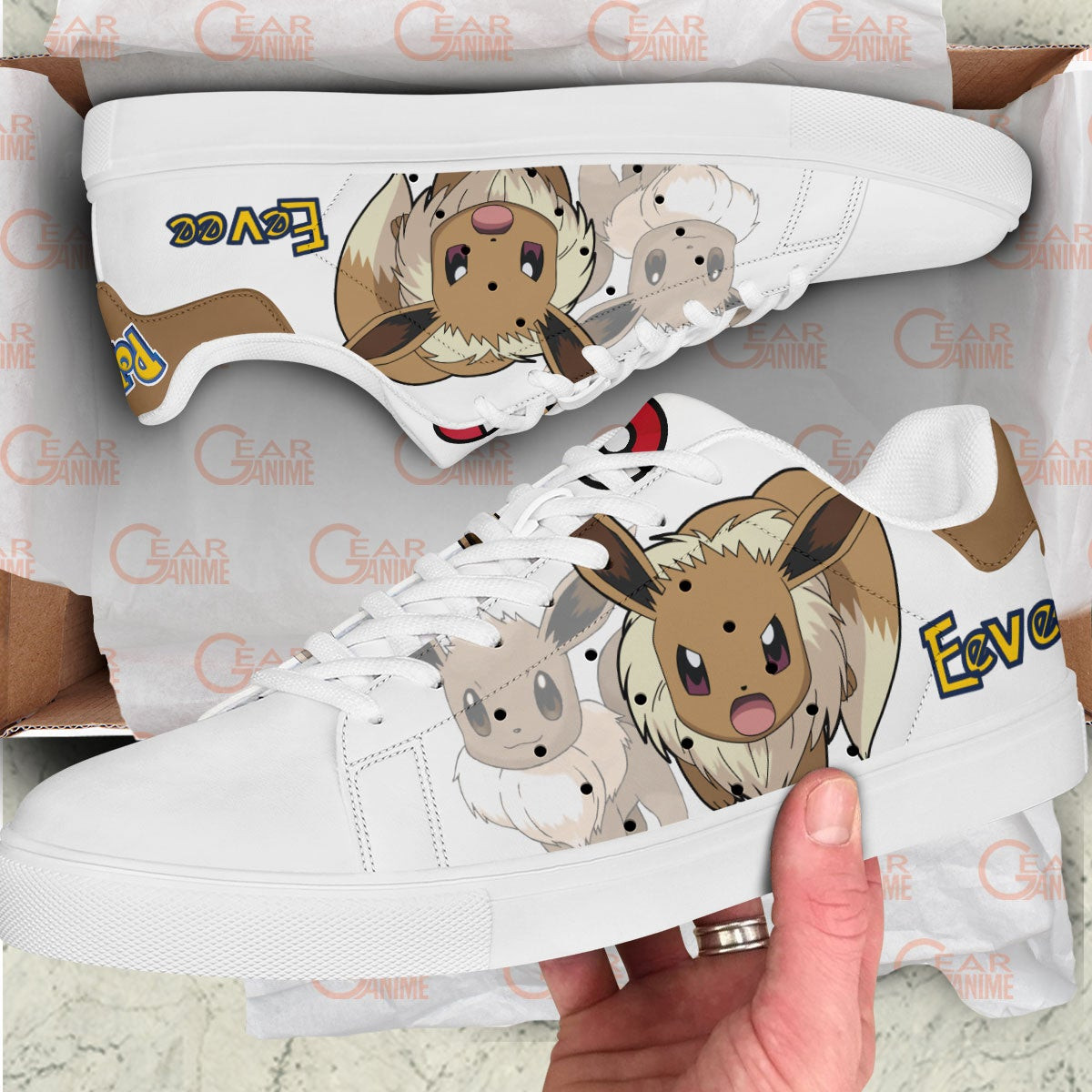 Pokemon Eevee Skate Sneakers Custom Anime Shoes