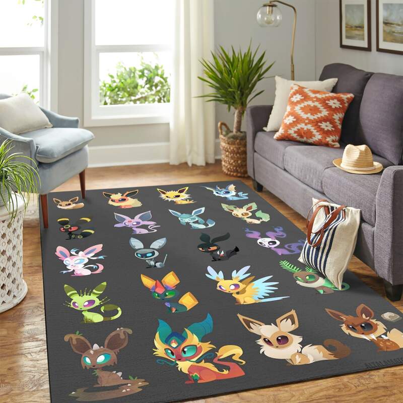 Pokemon Eeveelution Carpet Area Rectangle Rug
