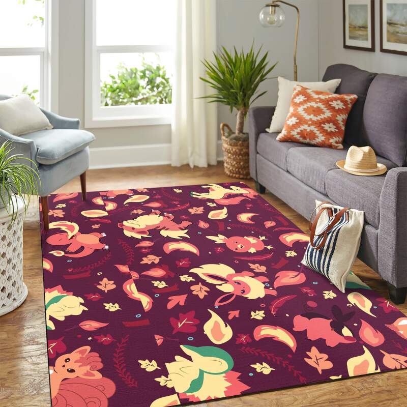 Pokemon Fire Carpet Floor Area Rectangle Rug
