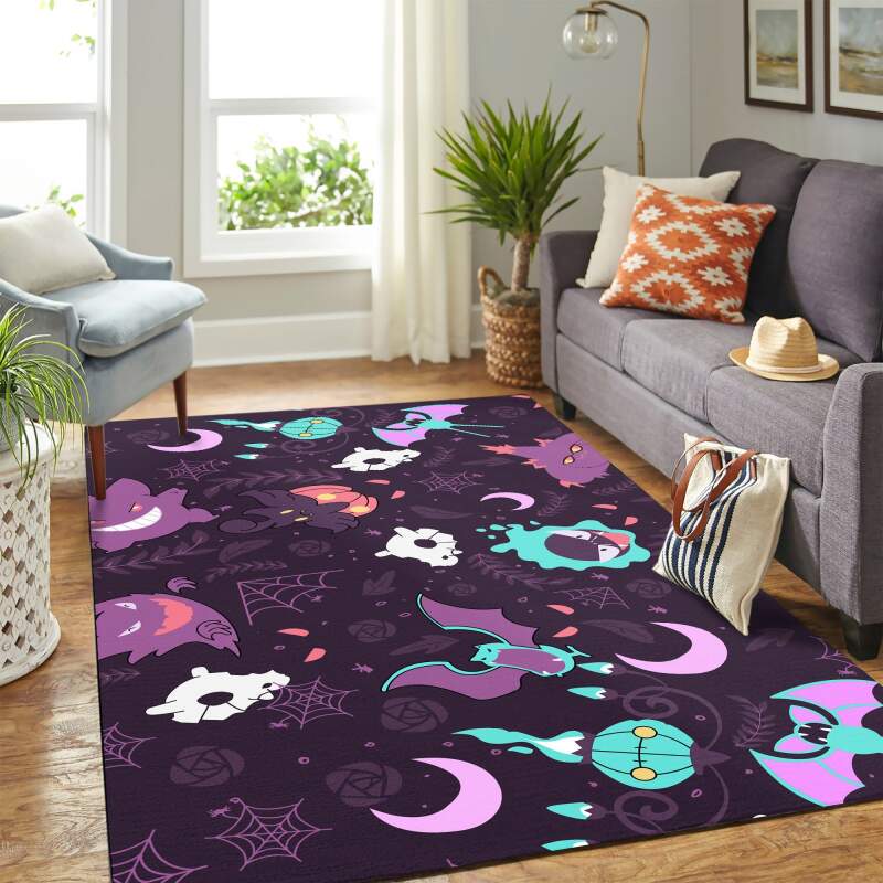 Pokemon Ghost Carpet Floor Area Rectangle Rug
