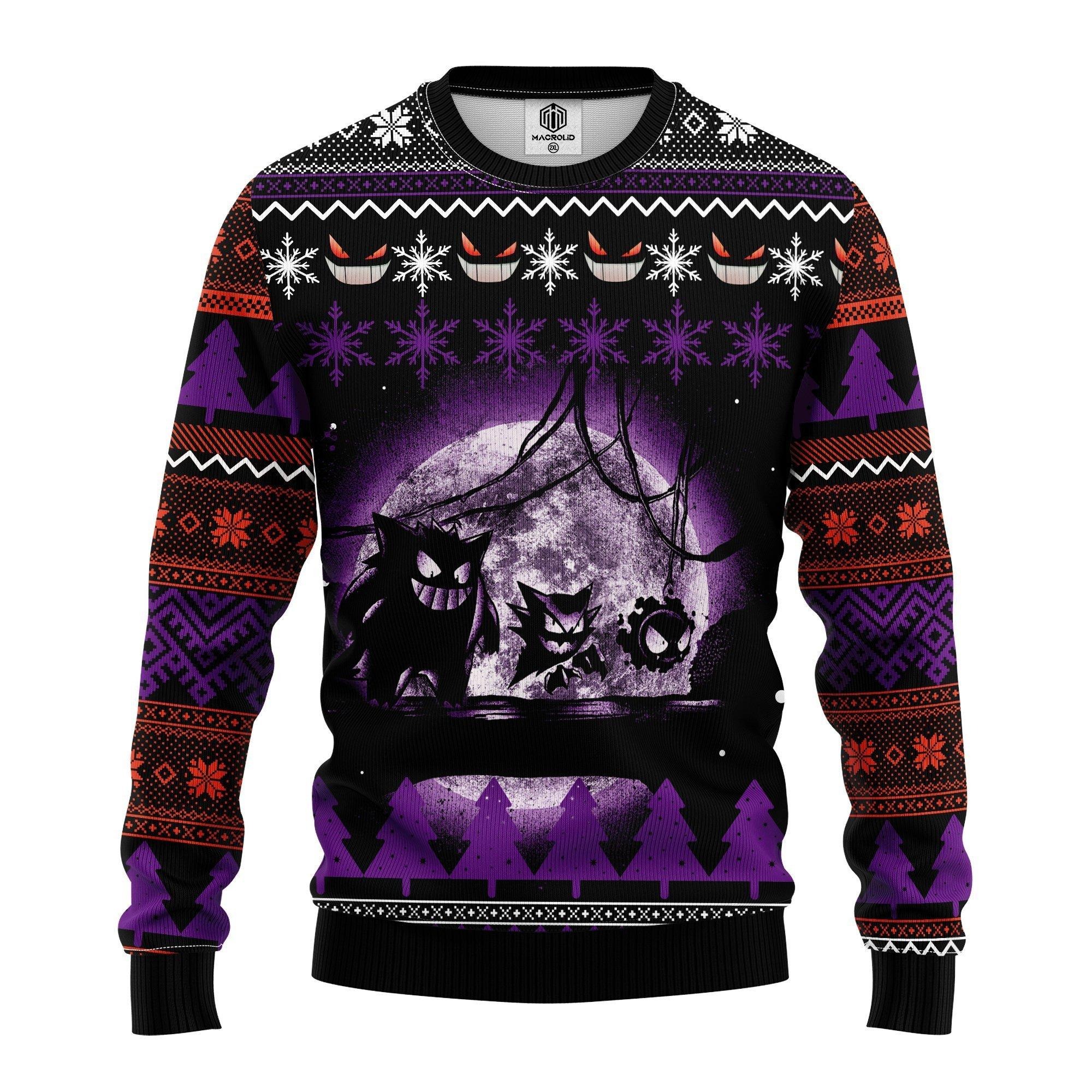 Pokemon Ghost To The Moon Pokemon Christmas Sweater