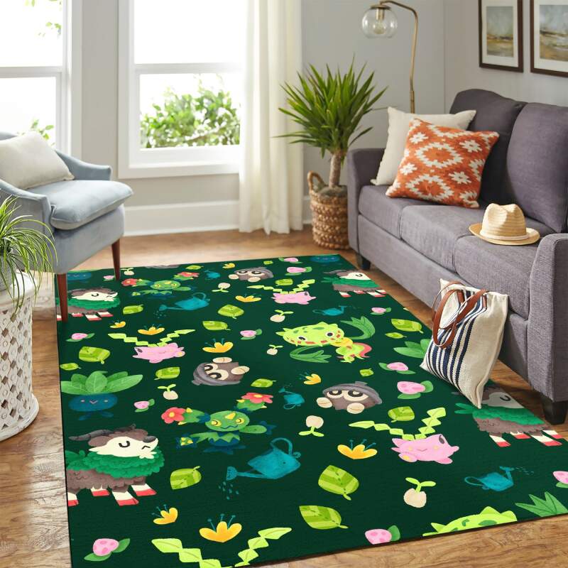 Pokemon Green Carpet Rectangle Rug