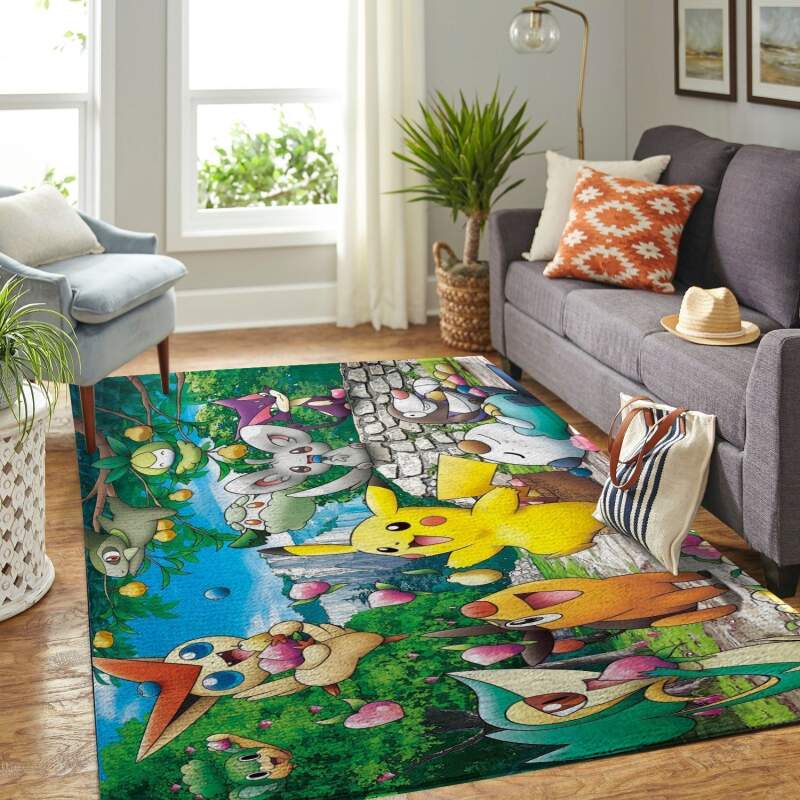 Pokemon Living Room Area Rectangle Rug