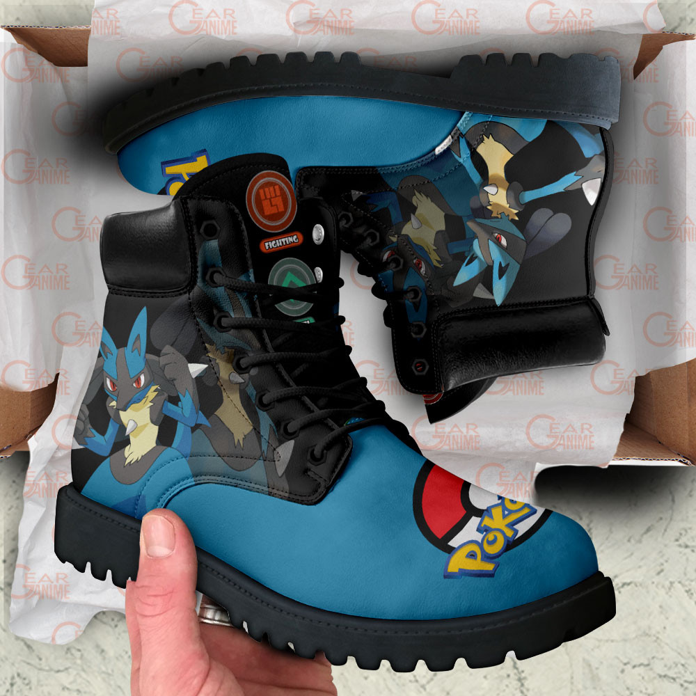 Pokemon Lucario Boots Anime Custom Shoes