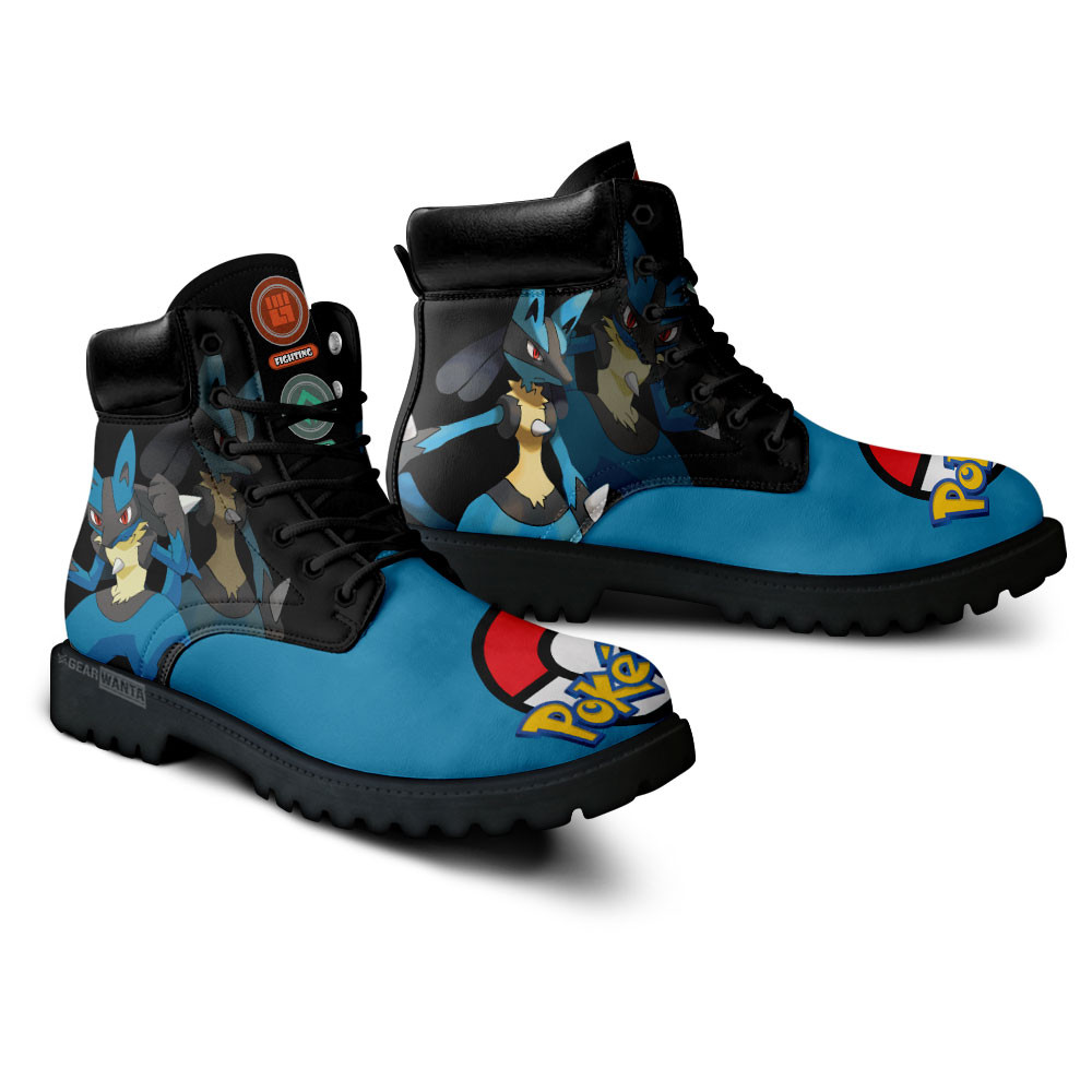 Pokemon Lucario Boots Anime Custom Shoes