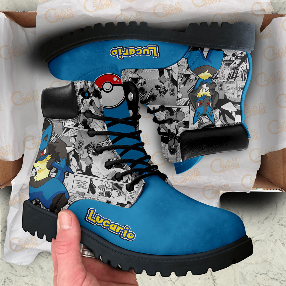 Pokemon Lucario Boots Manga Anime Custom Shoes