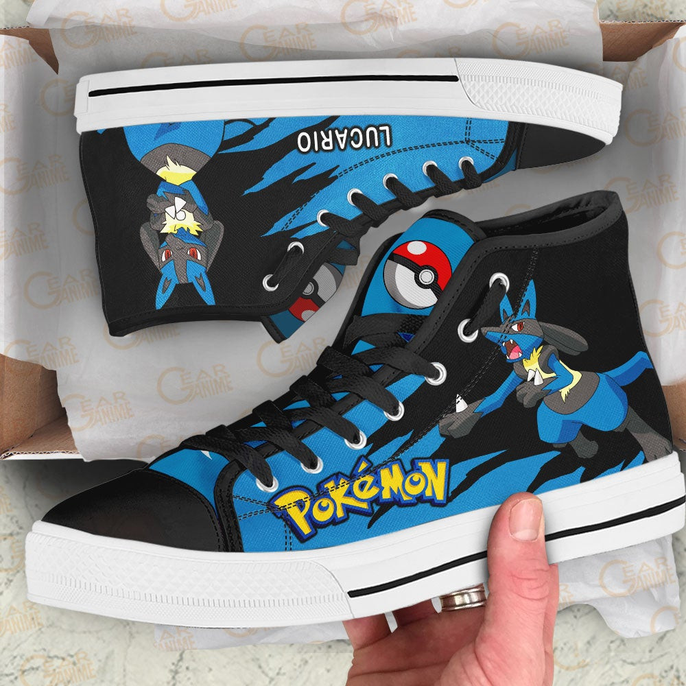 Pokemon Lucario High Top Shoes Custom Anime Sneakers