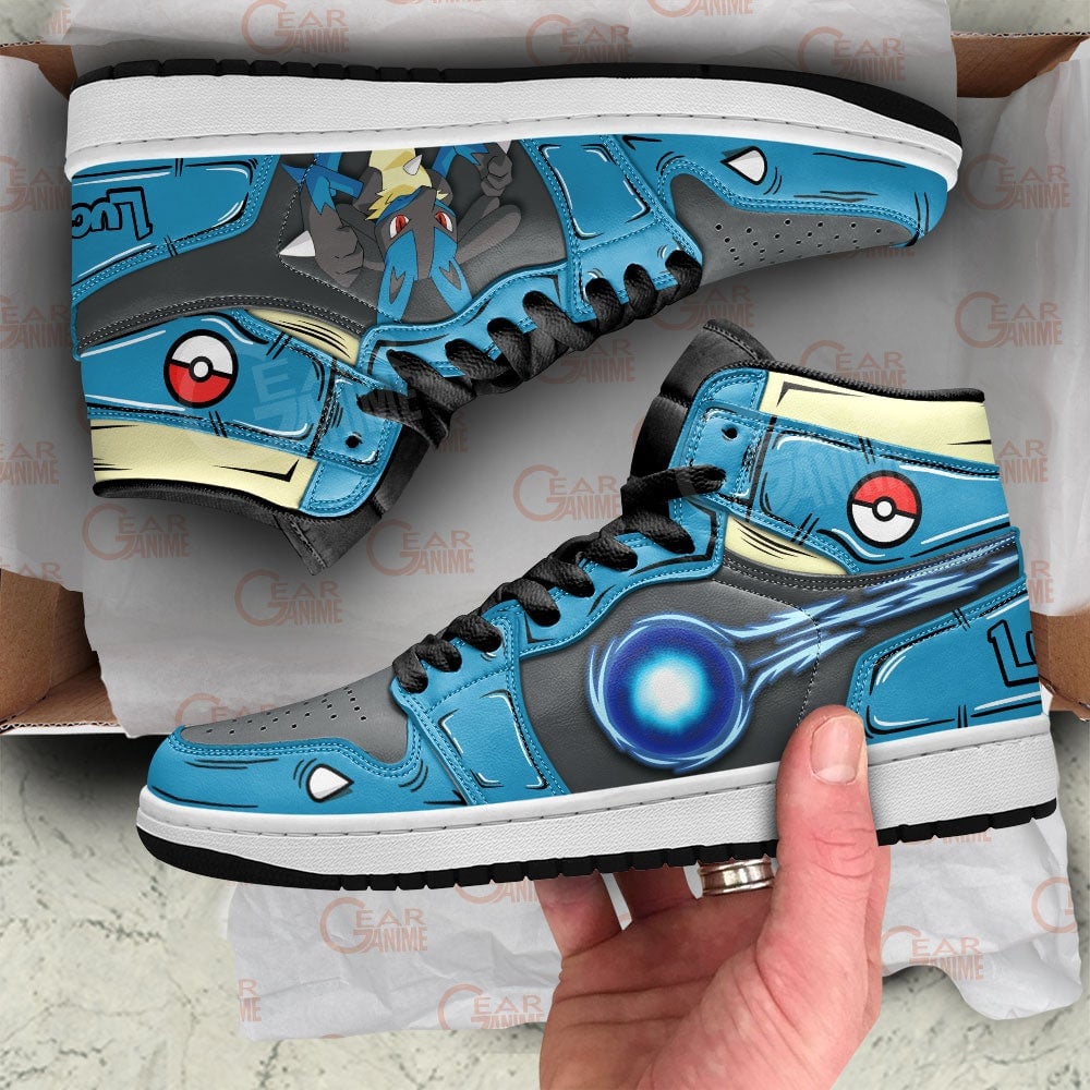 Pokemon Lucario JD1s Sneakers Anime Shoes, Air Jordan Hightop