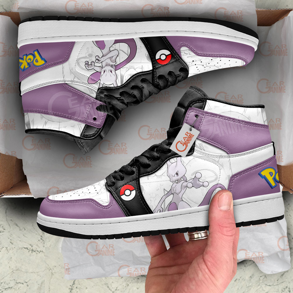 Pokemon Mewtwo Manga Anime Shoes, Air Jordan Hightop
