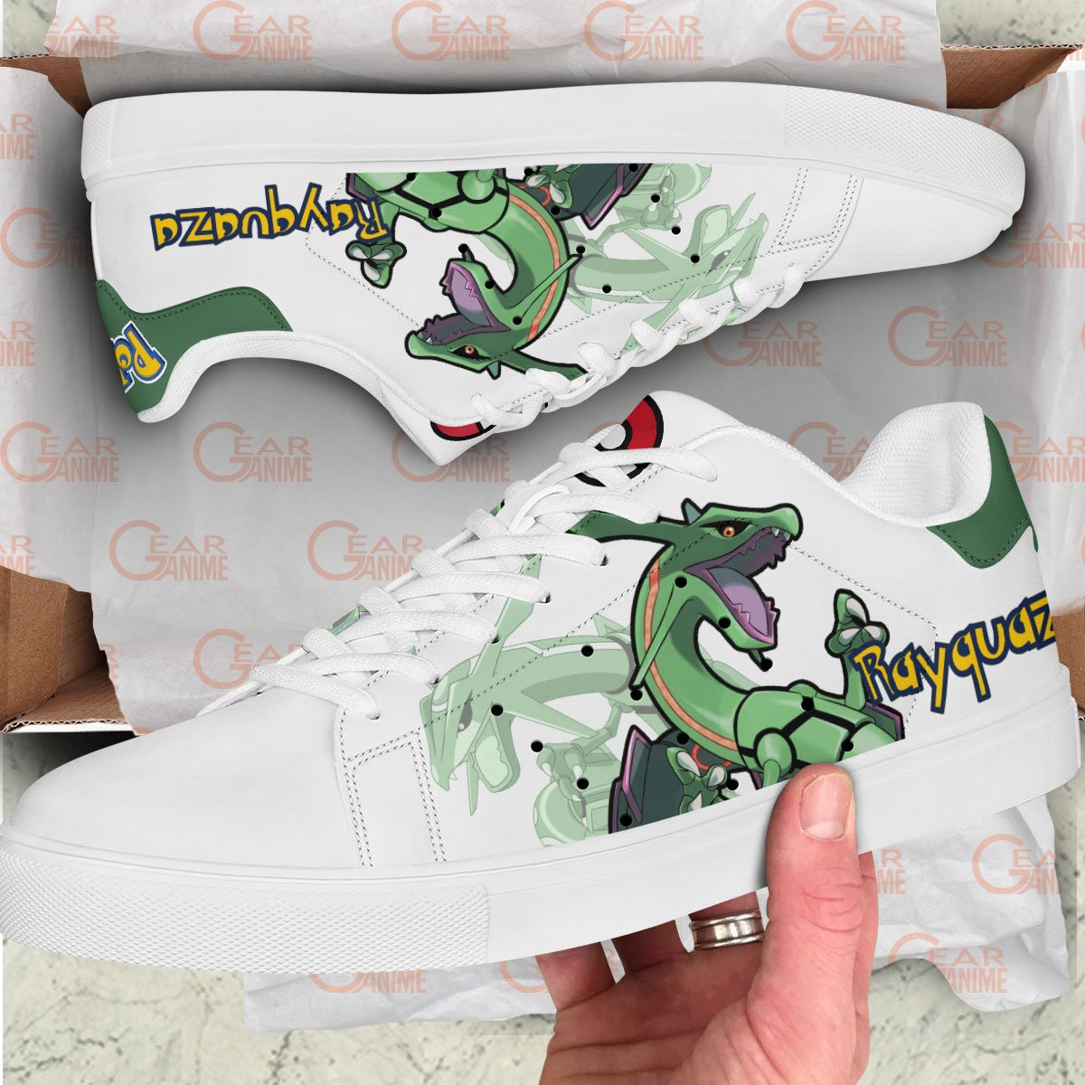 Pokemon Rayquaza Skate Sneakers Custom Anime Shoes