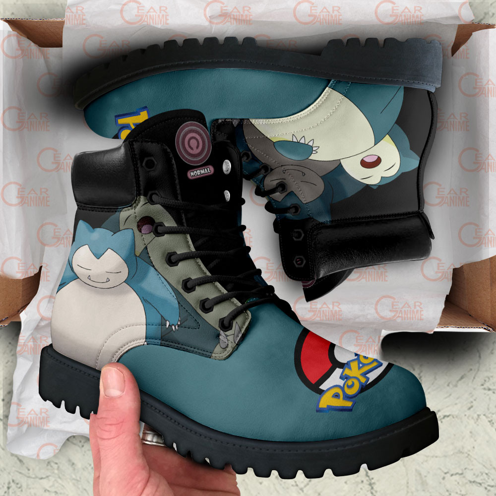 Pokemon Snorlax Boots Anime Custom Shoes