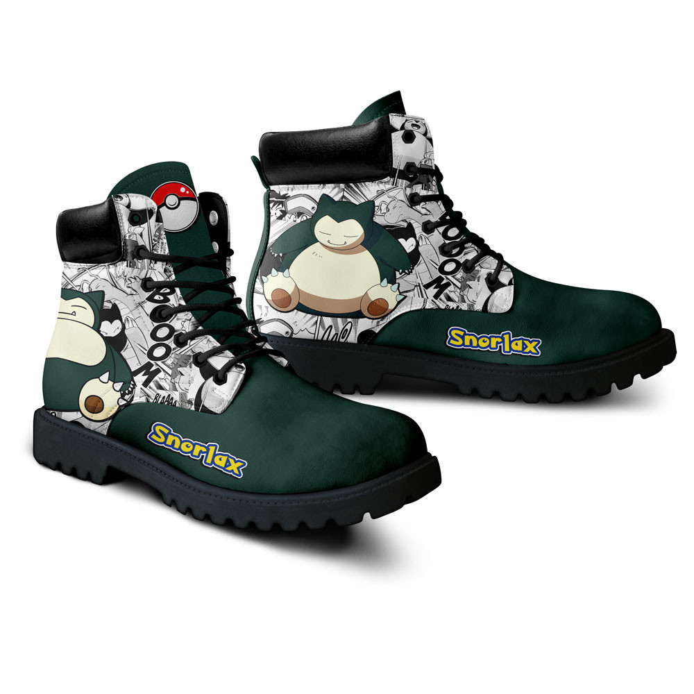 Pokemon Snorlax Boots Manga Anime Custom Shoes