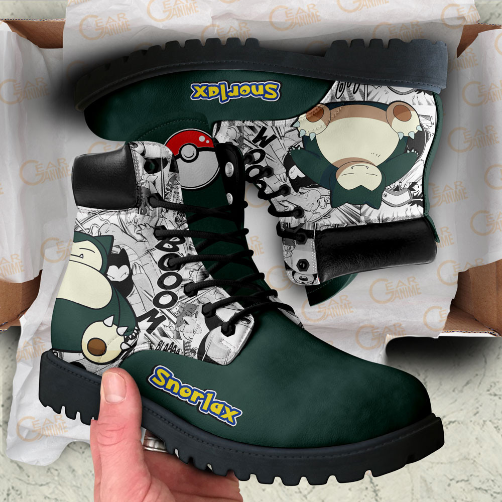 Pokemon Snorlax Boots Manga Anime Custom Shoes