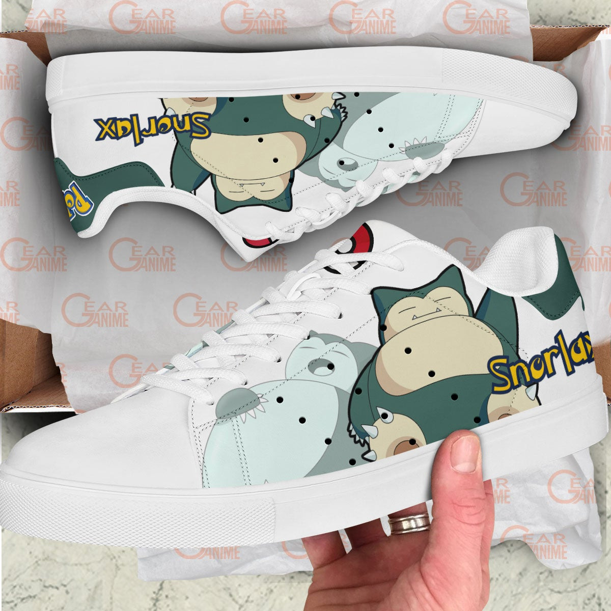 Pokemon Snorlax Skate Sneakers Custom Anime Shoes