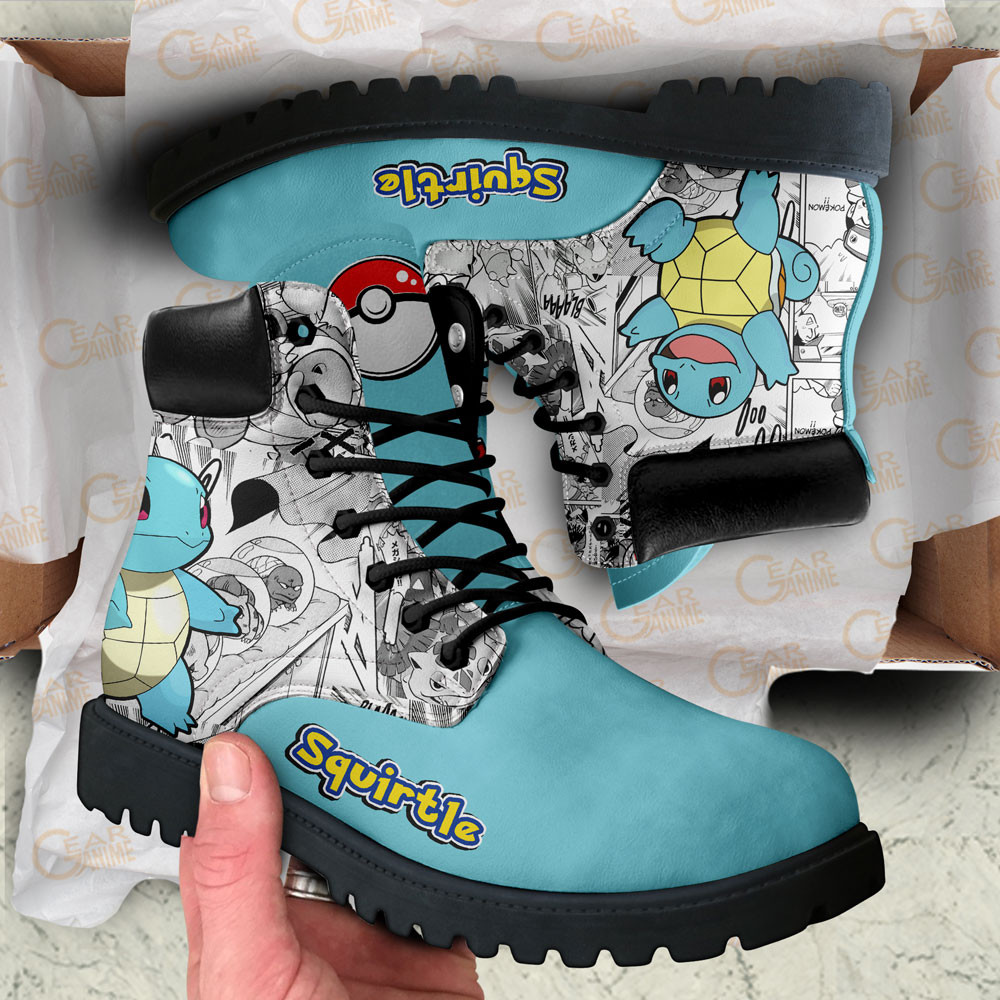 Pokemon Squirtle Boots Manga Anime Custom Shoes