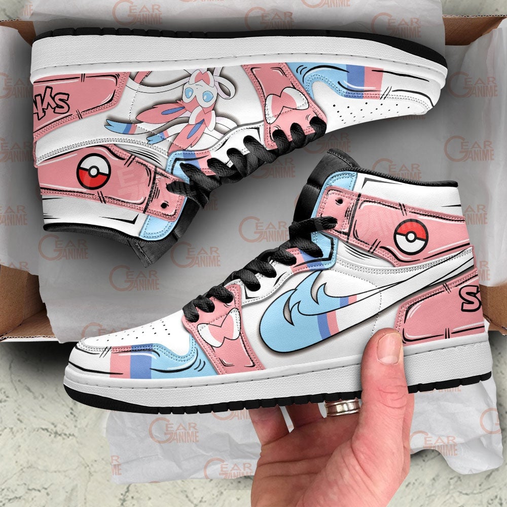 Pokemon Sylveon JD1s Sneakers Anime Shoes, Air Jordan Hightop