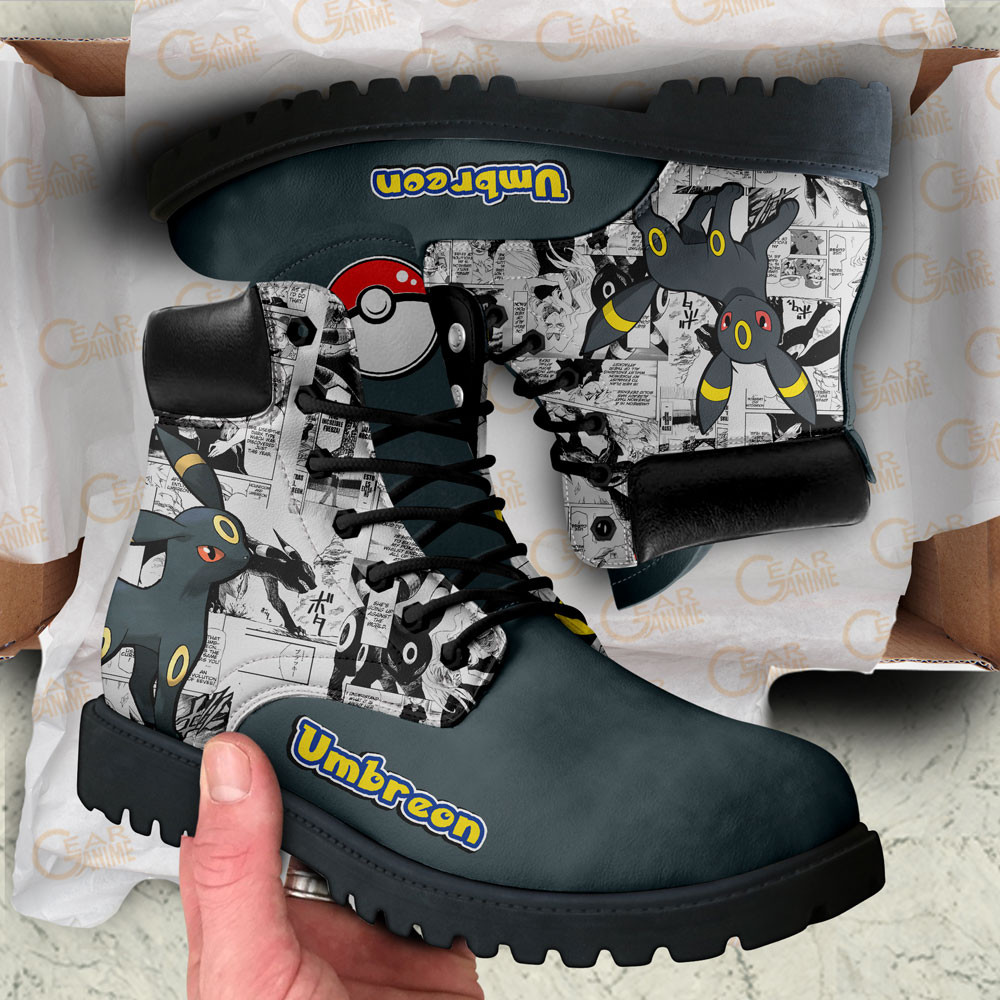Pokemon Umbreon Boots Manga Anime Custom Shoes