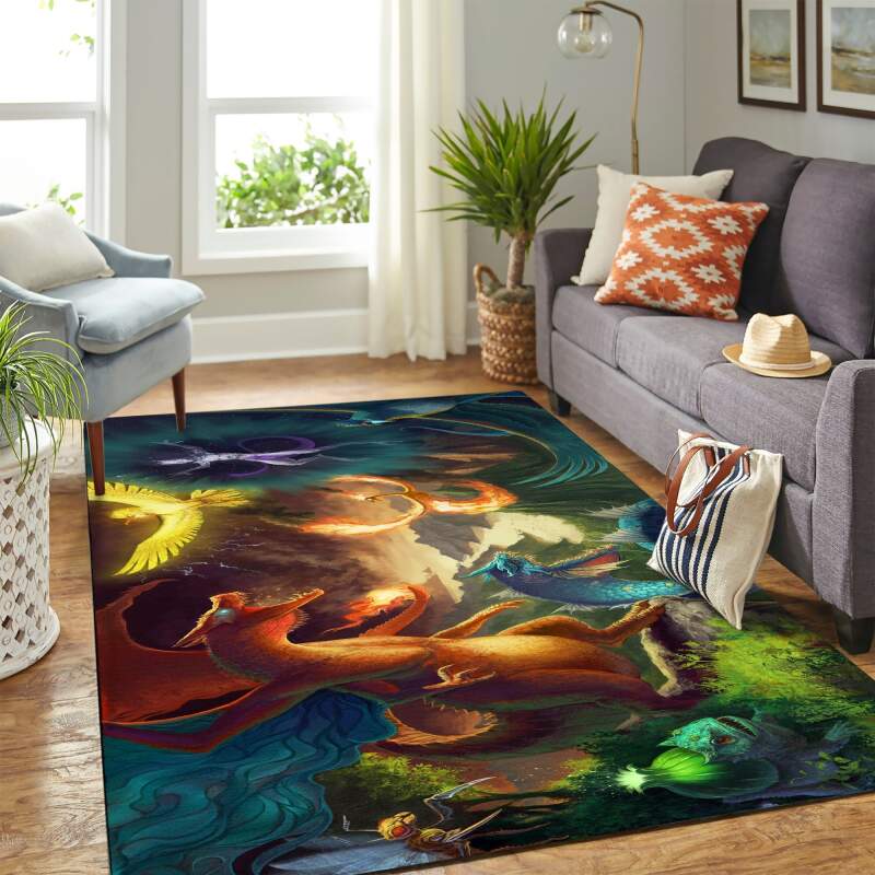 Pokemon Wars Carpet Area Rectangle Rug