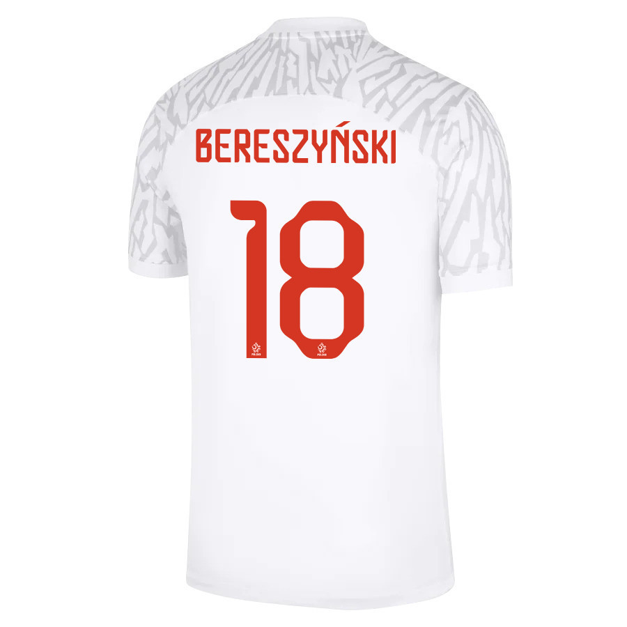 Poland National Team 2022-23 Qatar World Cup Bartosz Bereszynski 18 Home Men Soccer Jersey – White