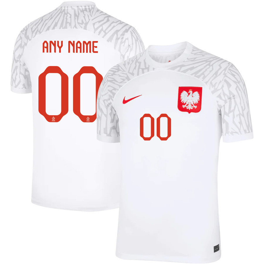 Poland National Team 2022-23 Qatar World Cup Custom 00 Home Men Soccer Jersey – White