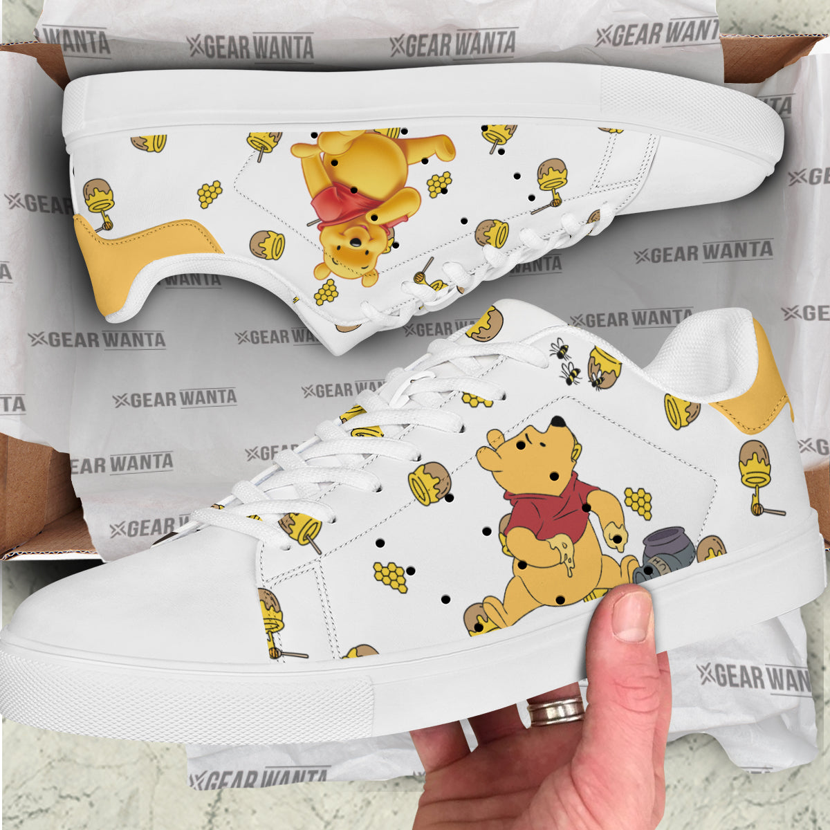 Pooh Skate Shoes Custom Winnie The Pooh Sneakers For Fans