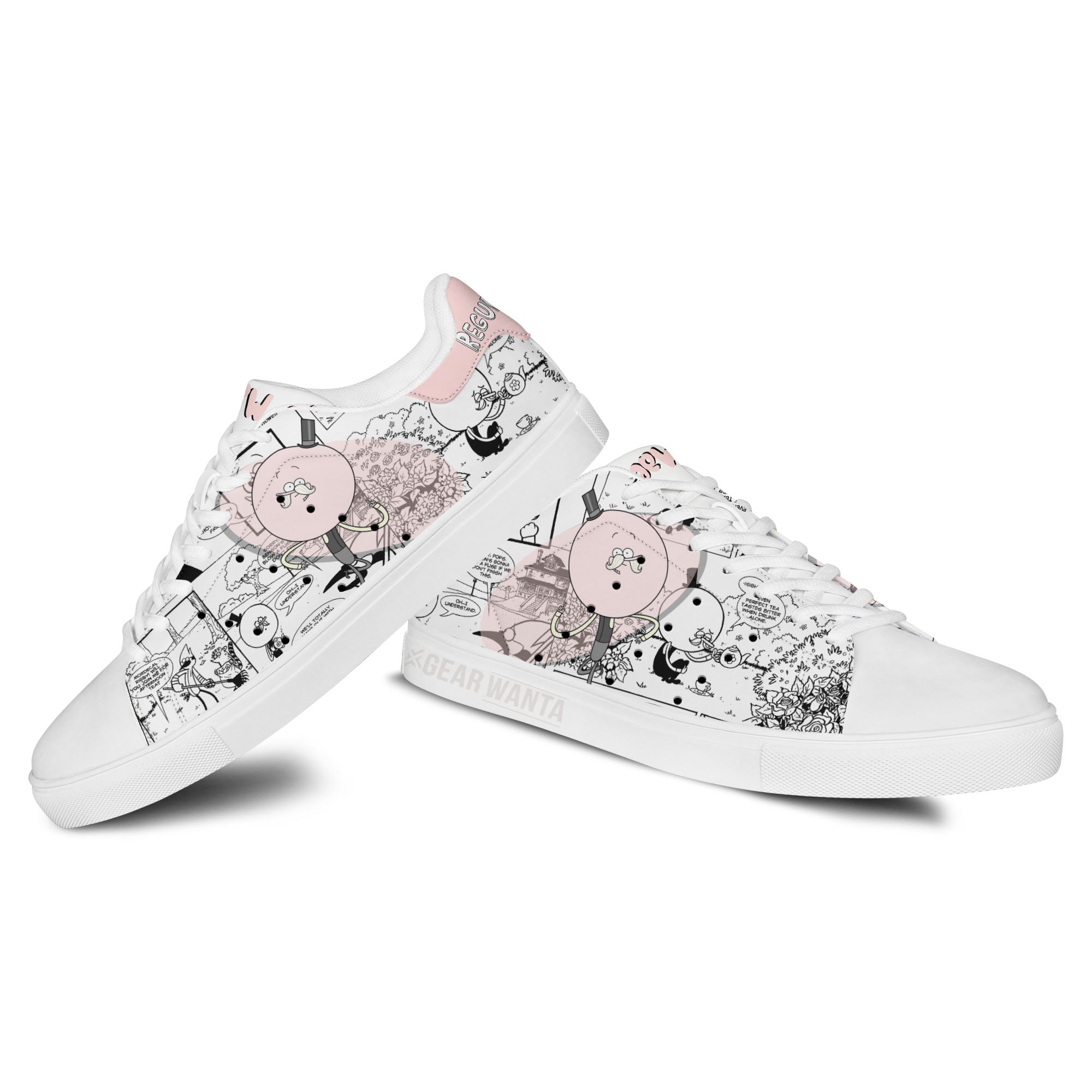 Pops Maellard Regular Show Skate Shoes Custom Comic Style