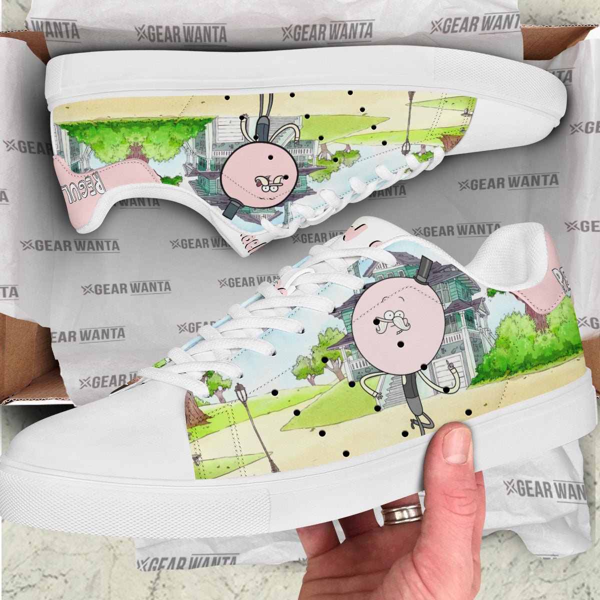 Pops Maellard Skate Shoes Custom Regular Show Cartoon Fans