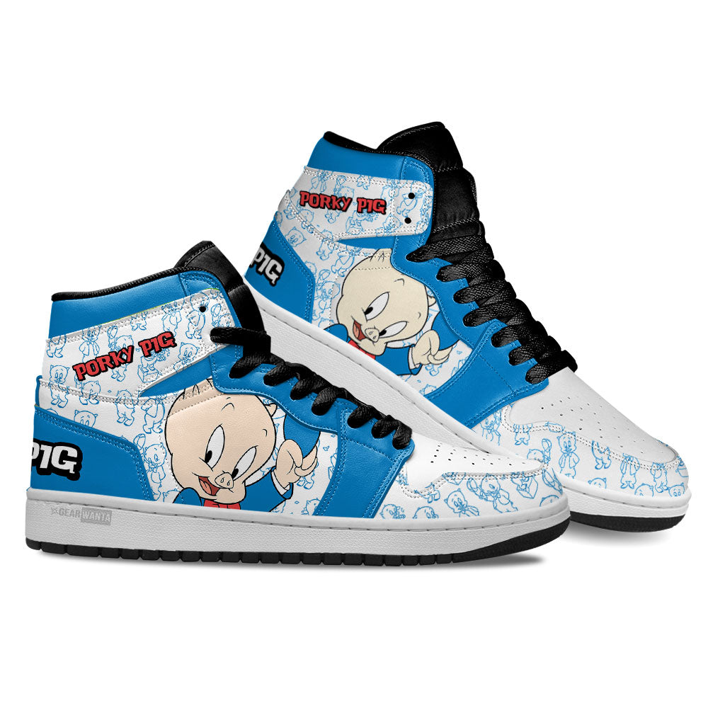 Porky Pig J1 Shoes For Cartoon Fans Sneakers, Air Jordan Hightop
