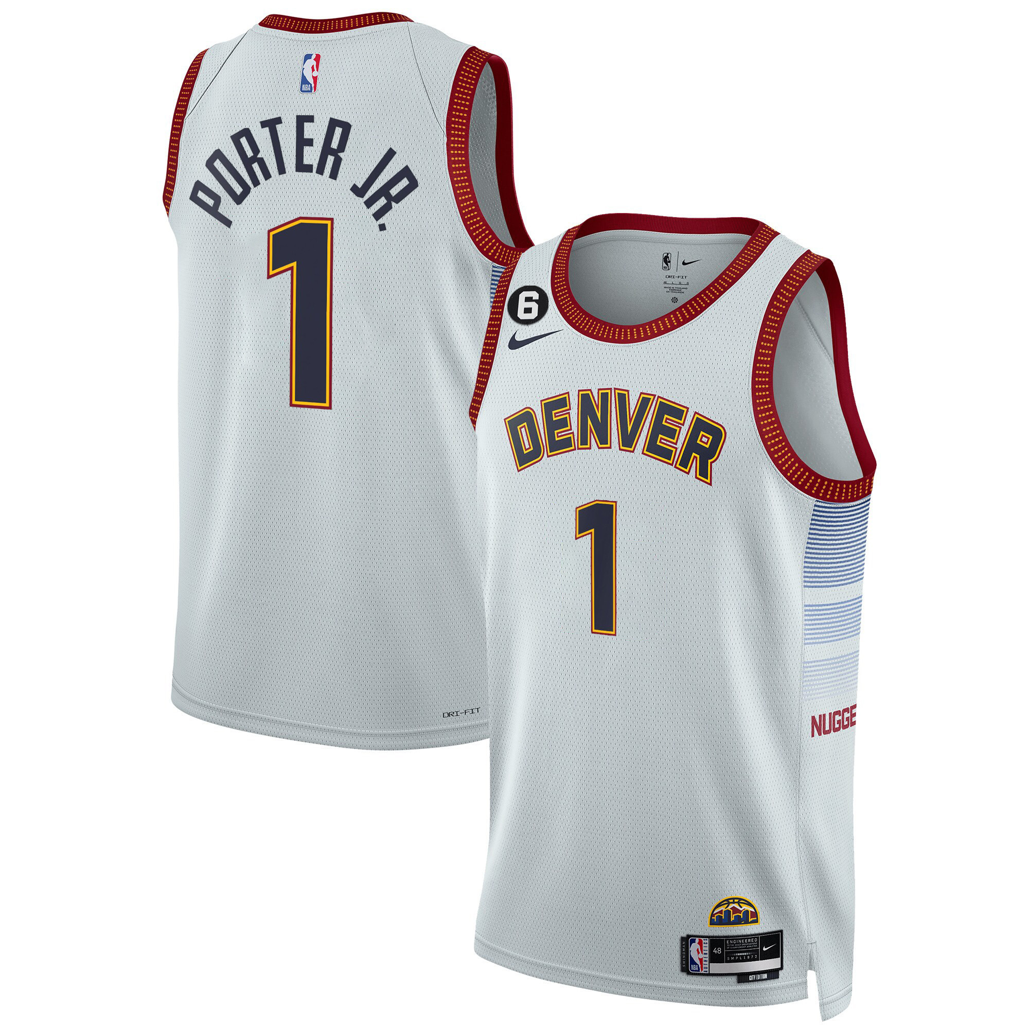 Porter Jr. Men's Denver Nuggets #6 Patch Collection City Jersey - All Stitched