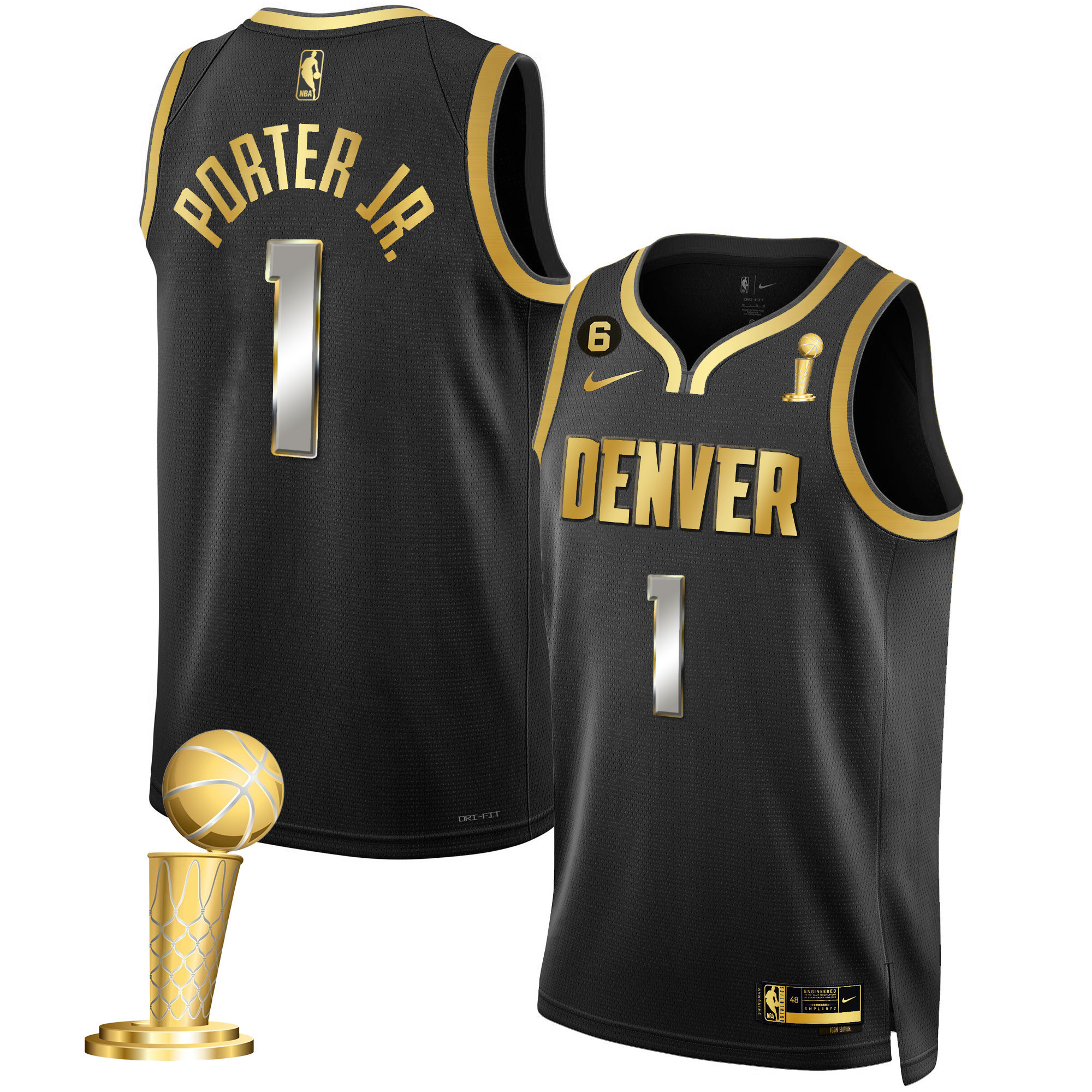 Porter Jr. Men's Denver Nuggets 2023 Champions Collection Black Limited Jersey - All Stitched