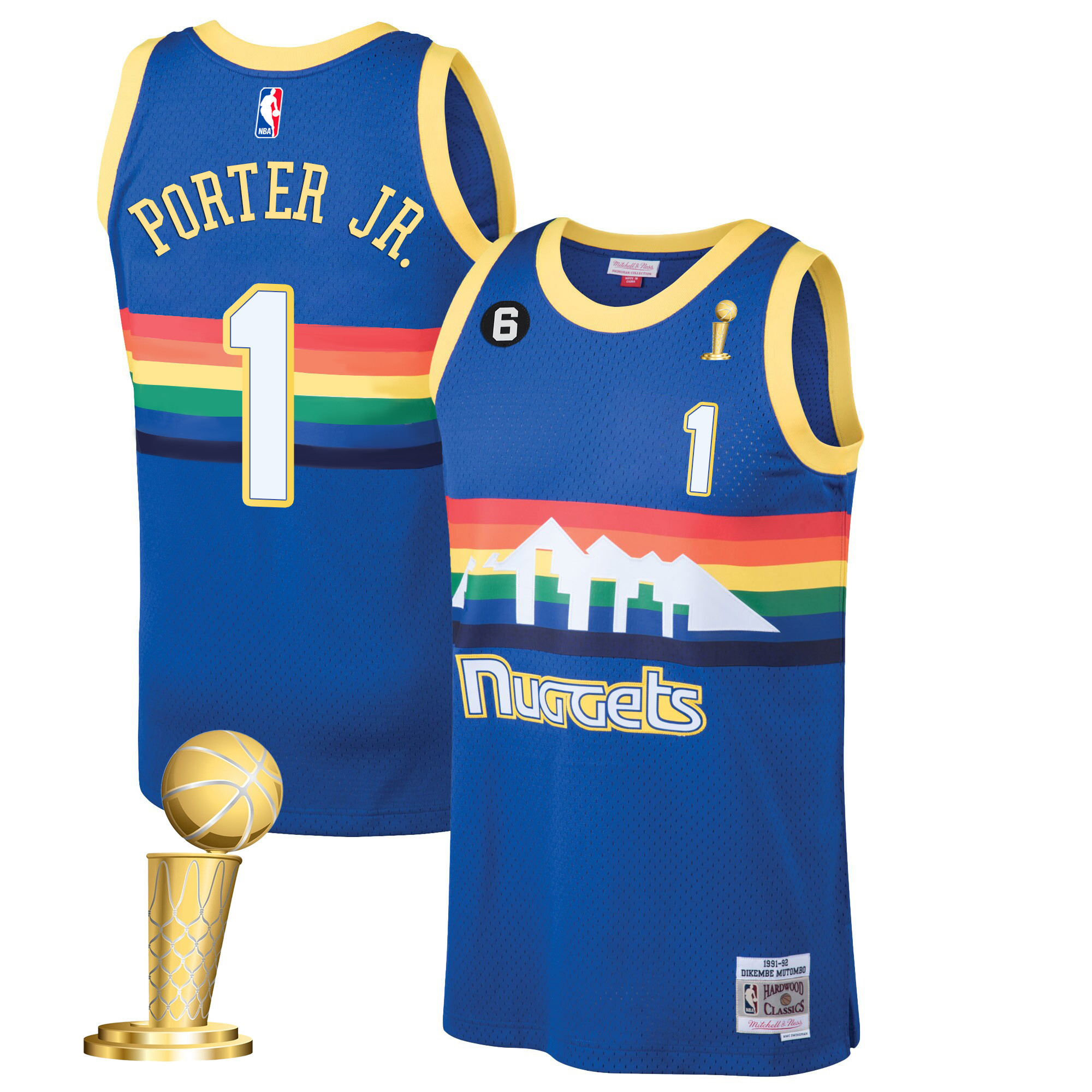 Porter Jr. Men's Denver Nuggets 2023 Champions Collection Blue Classic Jersey - All Stitched